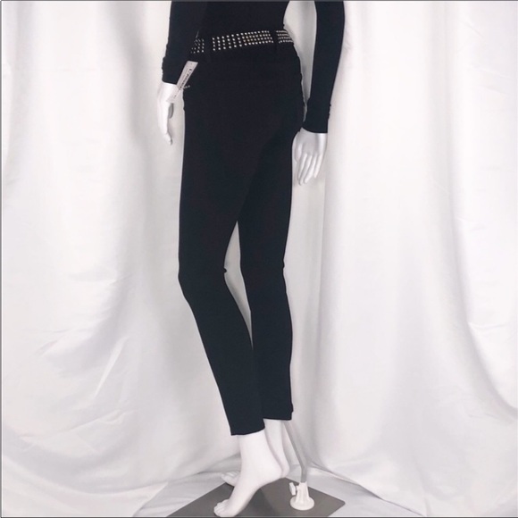 L’Agence Black Margot Studded Trim High Rise Stretch Fit Skinny Ankle Jeans Sz26 - Picture 8 of 16